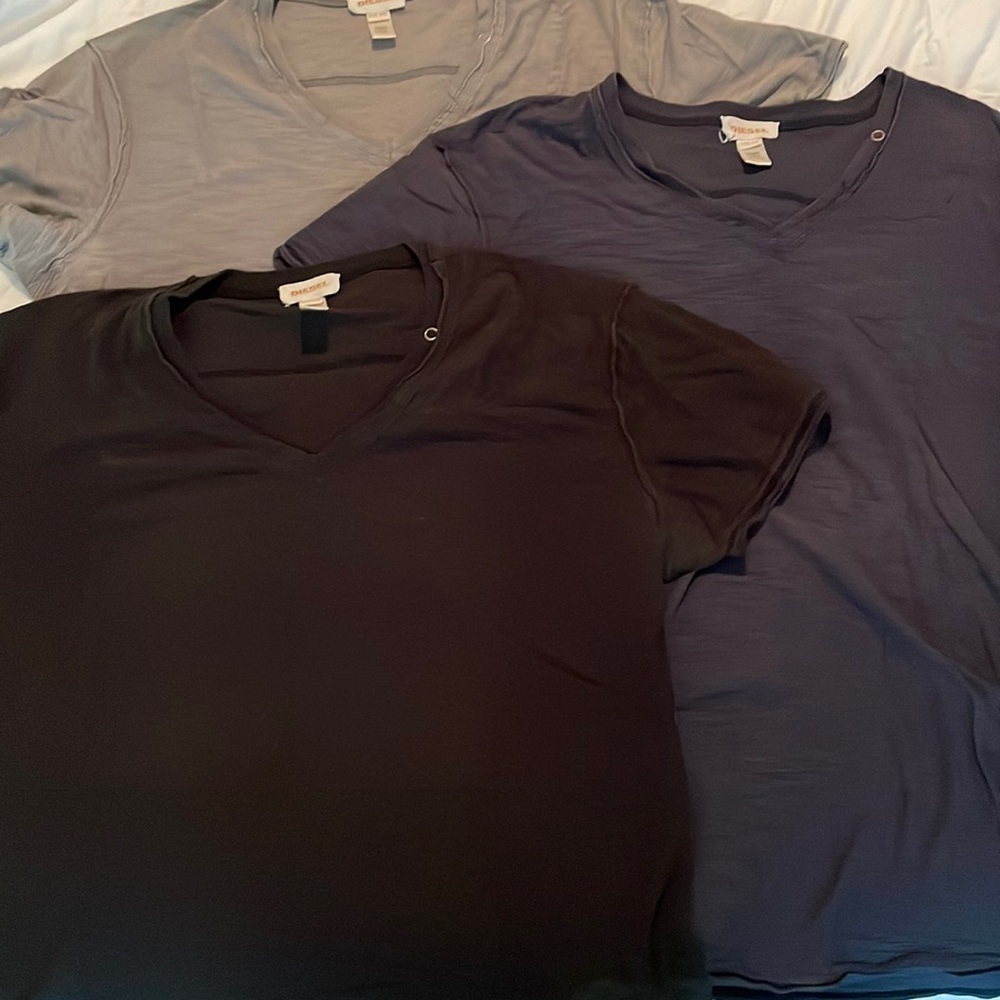 Diesel V-neck tees, Mens size XXL